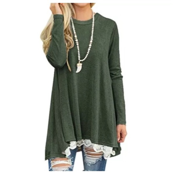 Green Long Sleeve Tunic - Picture 2 of 4